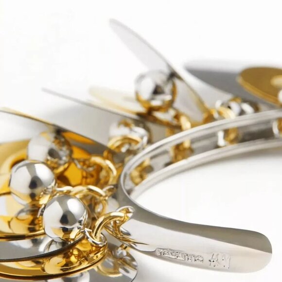 H&M x Rabanne Beaded Disc Embellished Bangle Bracelet - Picture 3 of 4